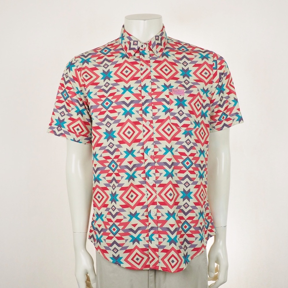 PSI Party Shirt International Button Down Shirt Mens Medium Aztec Southwestern